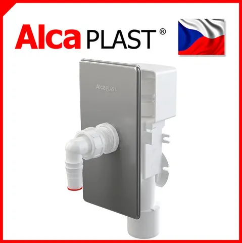 Сифон для пральної машини під штукатурку хромований Alca Drain APS3P з клапаном — Photo 5