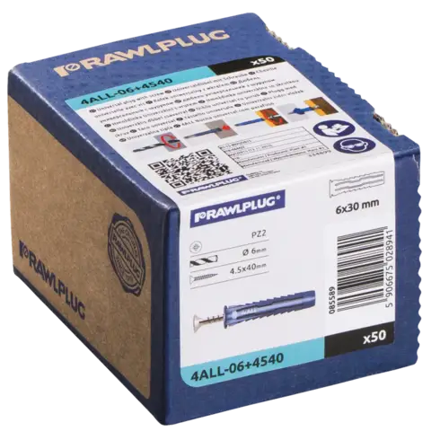 Дюбель універсальний із шурупом RAWLPLUG 4ALL (1шт.) PZ2 — Photo 10