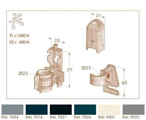 Кріплення для трубчастого радіатора MB DeLonghi (компл. 2 шт.) (60201002) — Photo 5