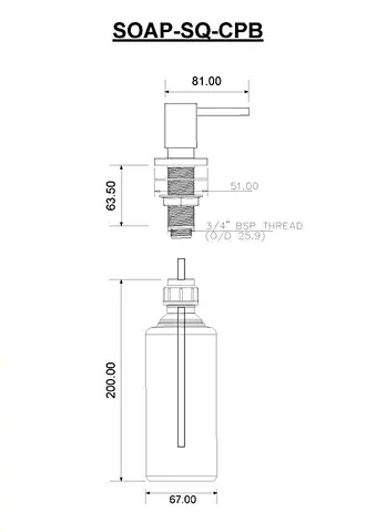 Дозатор для рідкого мила вбудований McAlpine HC20-SQ-CPB — Photo 3
