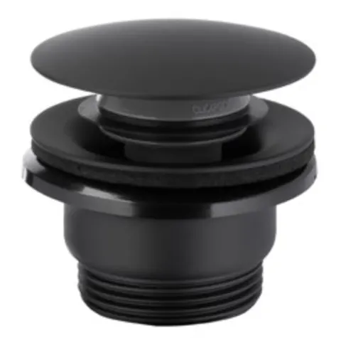 Донний клапан CLICK-CLACK KFA Armatura 5/4" пробка велика круг, ЧОРНИЙ (660-320-81) — Photo 1