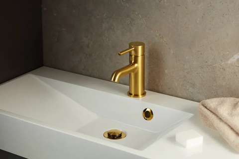 KFA Armatura Змішувач MOZA Gold для умивальника + Click-Clack (5032-815-31) — Photo 4