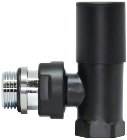Кран радіаторний CARLO POLETTI Compact 1/2" кутовий чорний (V150310EE9005O) — Photo 5