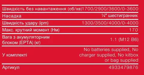 Акумуляторний гвинтоверт Milwaukee M12 FID2-0 (4933479876) — Photo 5