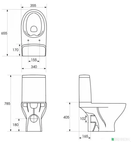 Cersanit Унітаз-компакт MODUO 011 3/5 - 667 (дуропласт, вільно падаюче Slim) (CCKZ1014487009) — Photo 3