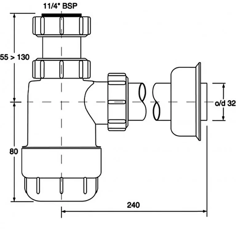 Сифон для умивальника/біде без зливу McAlpine HC2 — Photo 3
