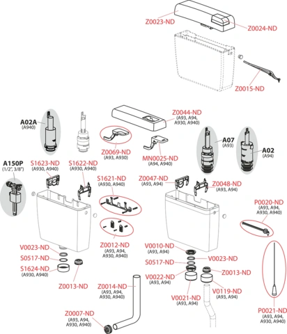 Alca Drain Бачок до унітаза/чаші генуя UNI Start - Stop (A940-H-1/2") — Photo 5
