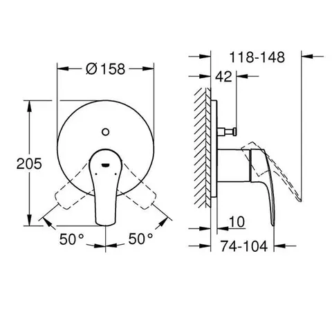 GROHE Змішувач Eurosmart для ванни/душу 2 положення, для SmartBox (24043003) — Photo 3