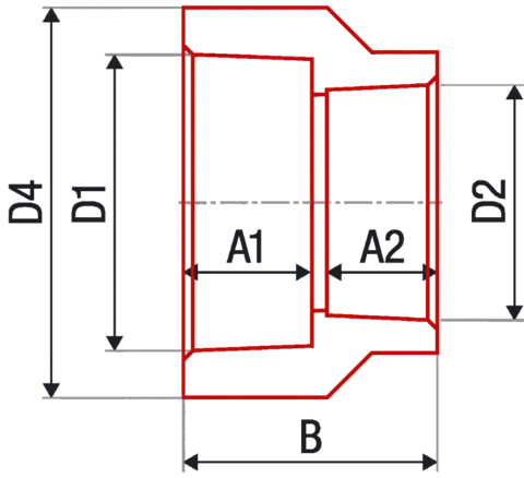 PP-R FV Plast Муфта редукційна 63x50 вн./вн. (AA209063050) — Photo 3