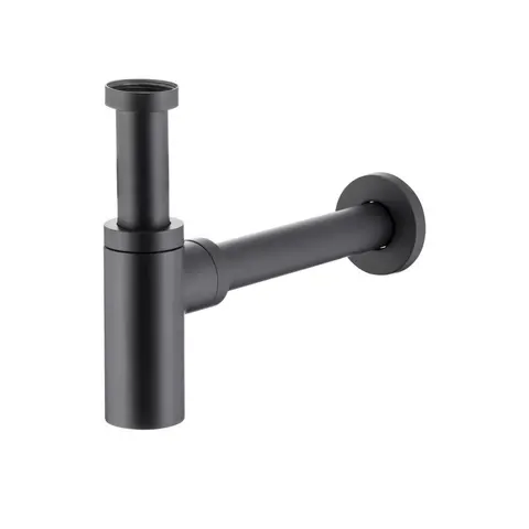Сифон для Умивальника KFA Armatura металевий з накидною гайкою ЧОРНИЙ 5/4"x32 (600-003-81) — Photo 2