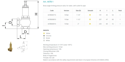 Мембранний клапан BIANCHI 447B 3÷10 bar із налаштуванням 0÷110°C (140°C) — Photo 3
