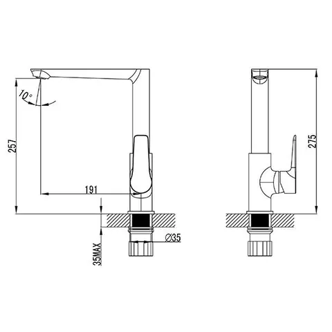Змішувач для миття високий з обертовим виливом Ferro Adore White/Chrome BDR4 — Photo 3
