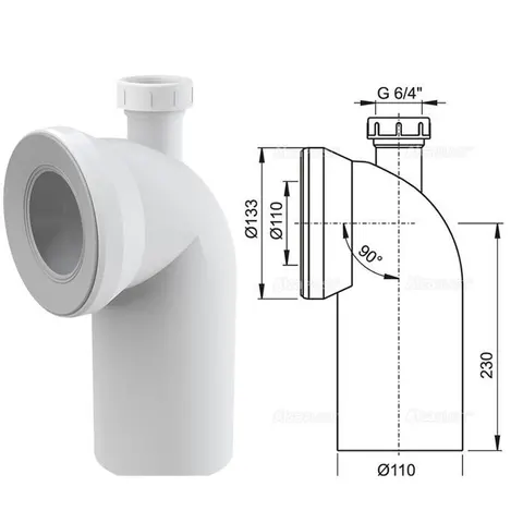 Коліно для унітазу 90° Alca Drain A90-90P40 — Photo 2