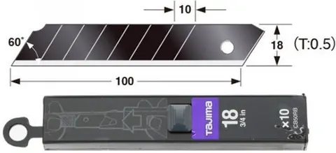 Сегментні леза 18мм Tajima Dora Razar Black Blades (CB50RB) 10 шт. — Photo 7