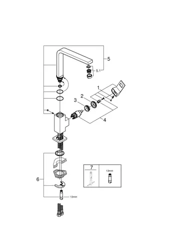 Змішувач одноважільний для миття Grohe Eurocube (31255000) — Photo 9