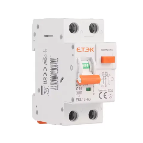 Диференціальний автомат (дифавтомат) ETEK RCBO EKL13 тип А 16А/30мА (6кА) — Photo 3