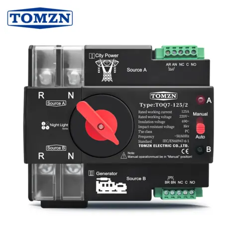 Автомат введення резерву (АВР) TOMZN NightLight TOQ7 125A — Photo 2
