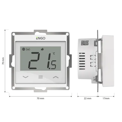 ENGO Кімнатний термостат з WIFI, 230В, монтаж під рамку 55x55, білий (E55-W) — Photo 6