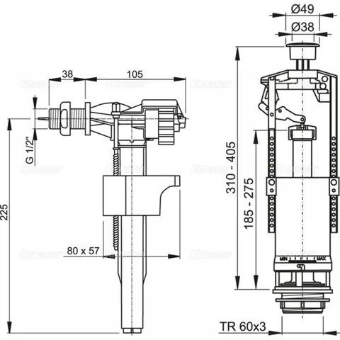 Випускний комплект Alca Drain SA2000 1/2" CHROM — Photo 3