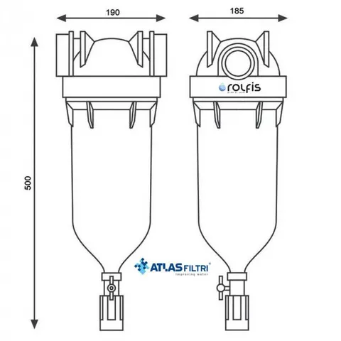 Фільтр самопромивний Atlas Filtri HYDRA BIG Ø11/2" + картридж RLH 90 mcr (RA6310013) — Photo 5