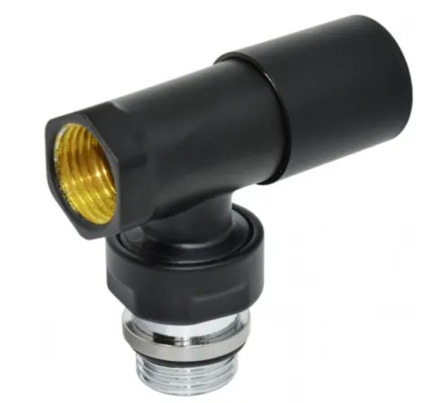 Кран радіаторний CARLO POLETTI Compact 1/2" кутовий чорний (V150310EE9005O) — Photo 4