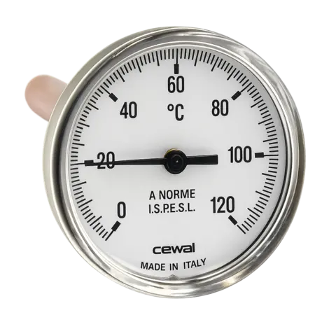 Термометр біметалічний аксіальний Cewal PST 63 VI 0 ... +120 °C, L=100 мм (91626100) — Photo 2