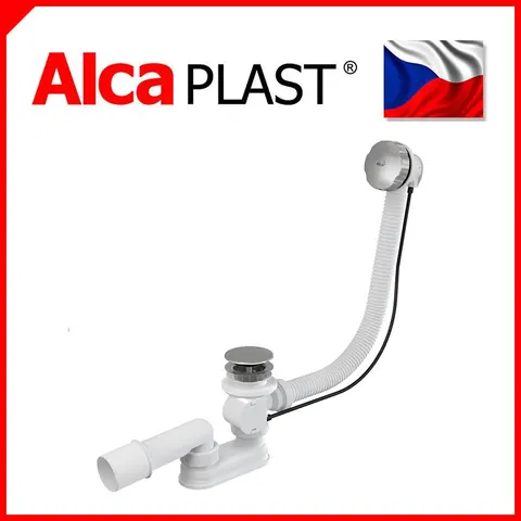 Сифон для ванни автомат метал/хром Alca Drain A55K 80cм — Photo 5