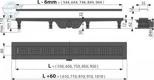 Душовий трап Alca Drain APZ10BLACK-650M — Photo 6