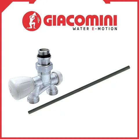 Комплект підключення GIACOMINI (R356BХ062) нижній для двотрубних систем прямий + пласт. трубка — Photo 4