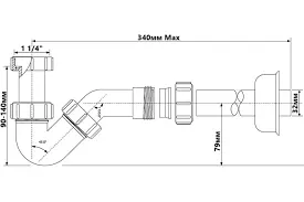 Сифон для Біде McAlpine 1 1/4х32 з розетою (HC23) — Photo 3