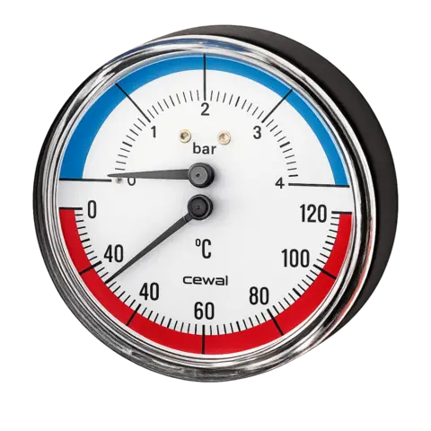 Термоманометр аксіальний Cewal TRP 80 VI 1/2" 0-4 бар/0-120°С (91558400) — Photo 3