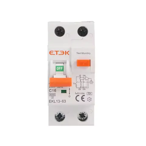 Диференціальний автомат (дифавтомат) ETEK RCBO EKL13 тип А 16А/30мА (6кА) — Photo 4
