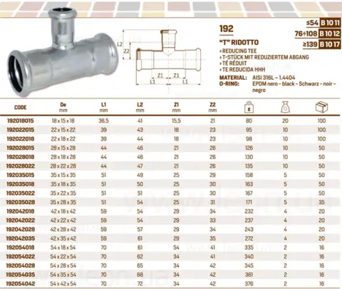 Трійник редукційний із нержавіючої сталі RM InoxPres 192 — Photo 4