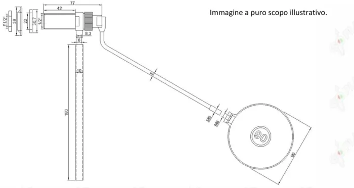 Клапан поплавковий Go-Plast 1/2" для унітазу з пластиковою кулею (7001OTT012) — Photo 1