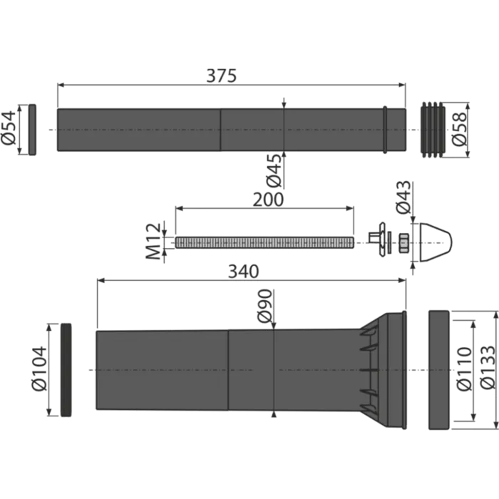 Комплект додаткових речей Alca Drain M9000 (подовжений) — Photo 2