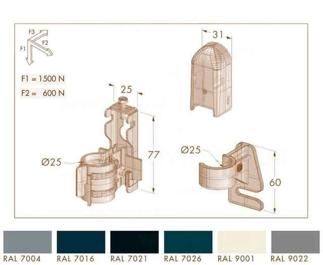 Кріплення для трубчастого радіатора MB DeLonghi (компл. 2 шт.) (60201002) — Photo 2