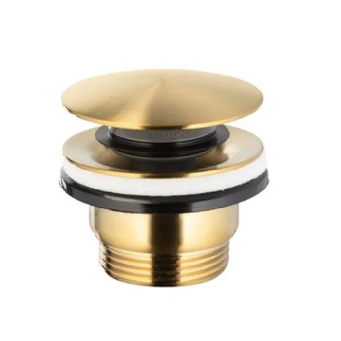 Донний клапан CLICK-CLACK KFA Armatura 5/4" пробка велика круг, ЗОЛОТО (660-320-31)