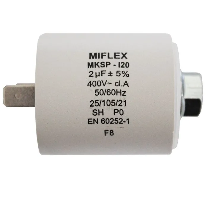 Конденсатор MIFLEX MKSP-120 2μF вентилятора GSX твердопаливного котла ATMOS S0173 — Photo 2