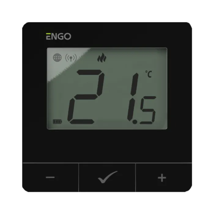 ENGO Кімнатний термостат з WIFI, радіо, 2AA, чорний (E20i-B) 932312647 — Photo 1