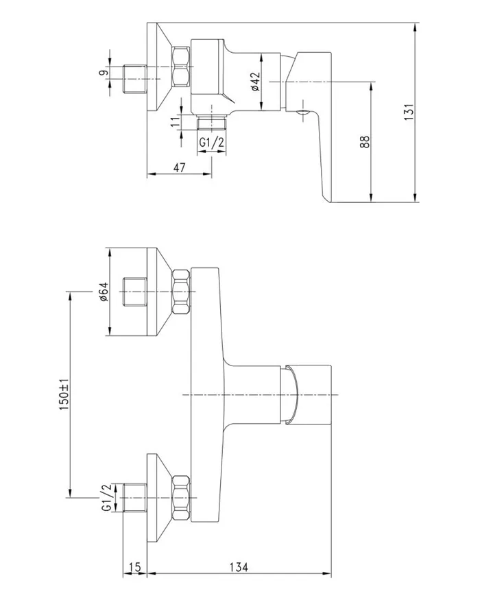 Змішувач для душу IMPRESE Breclav 15245W білий/хром — Photo 1