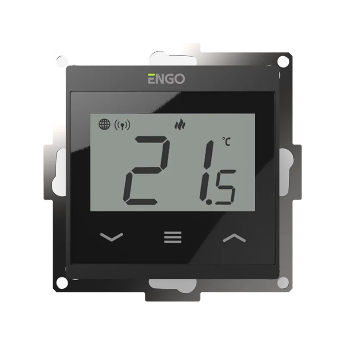 ENGO Кімнатний термостат з WIFI, 230В, монтаж під рамку 55x55, чорний (E55-B)