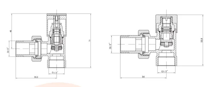Комплект кранів INVENA CZ-32-K15 1/2х1/2" графіт — Photo 1