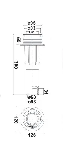 Vagner Pool Прохід через стіну 2 х 50мм, довжина 300мм (3115663) — Photo 1