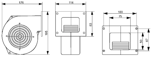 KG Elektronik Вентилятор для котла DP-120 (80вт.380м.куб) — Photo 1