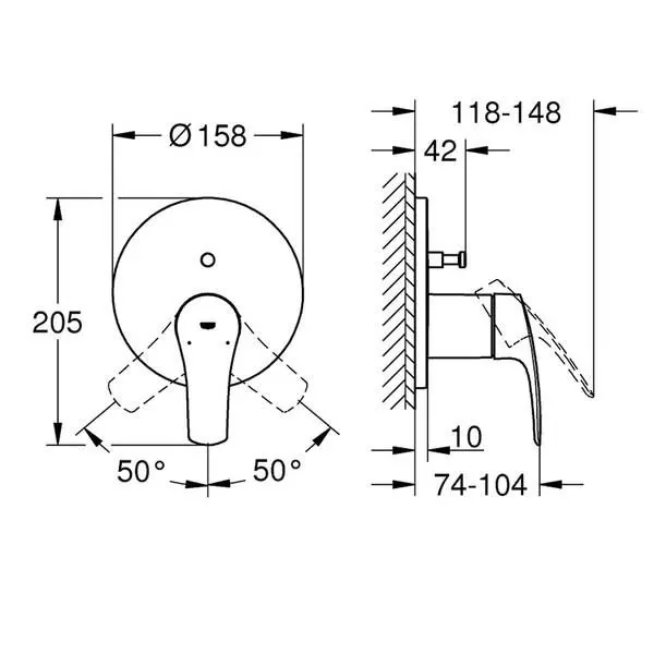 GROHE Змішувач Eurosmart для ванни/душу 2 положення, для SmartBox (24043003) — Photo 1