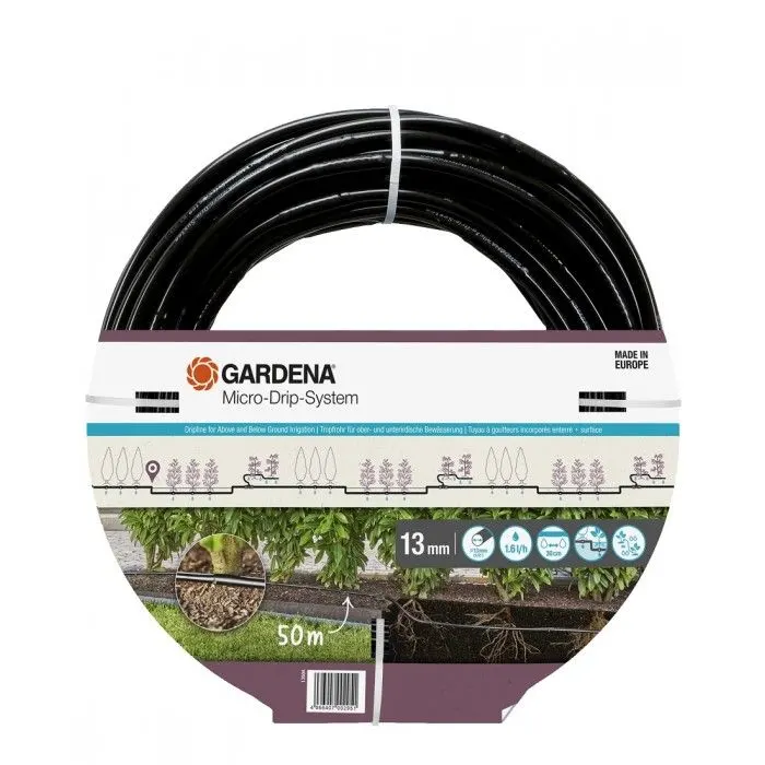 Шланг крапельного поливу Gardena Micro-Drip-System для рядного поливу 50 м, 1.6 л/рік (13504-20)
