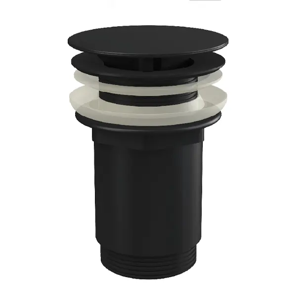 Донний клапан сифона для умивальника CLICK/CLACK Alca Drain A396BLACK 5/4" суцільнометалевий