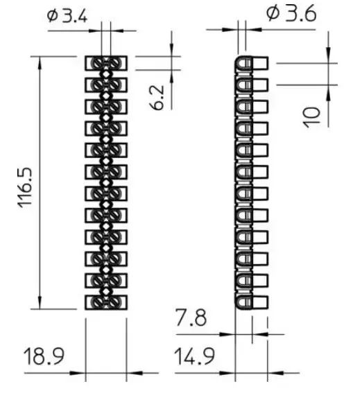 Клемна колодка 6мм² 41 А OBO Bettermann (2056224) — Photo 1