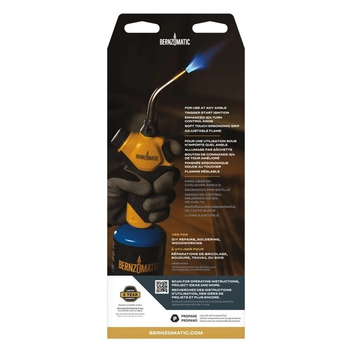 Газовий пальник Bernzomatic FlameCommander™ Torch (TS3700T) 1" — Photo 4