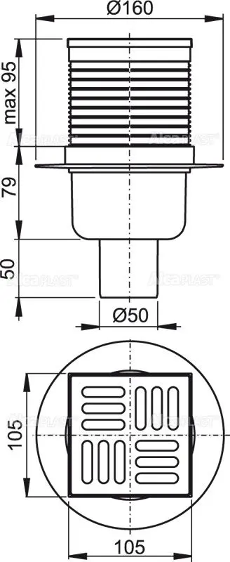 Зливний трап Alca Drain APV32 (сухий затвор) — Photo 1